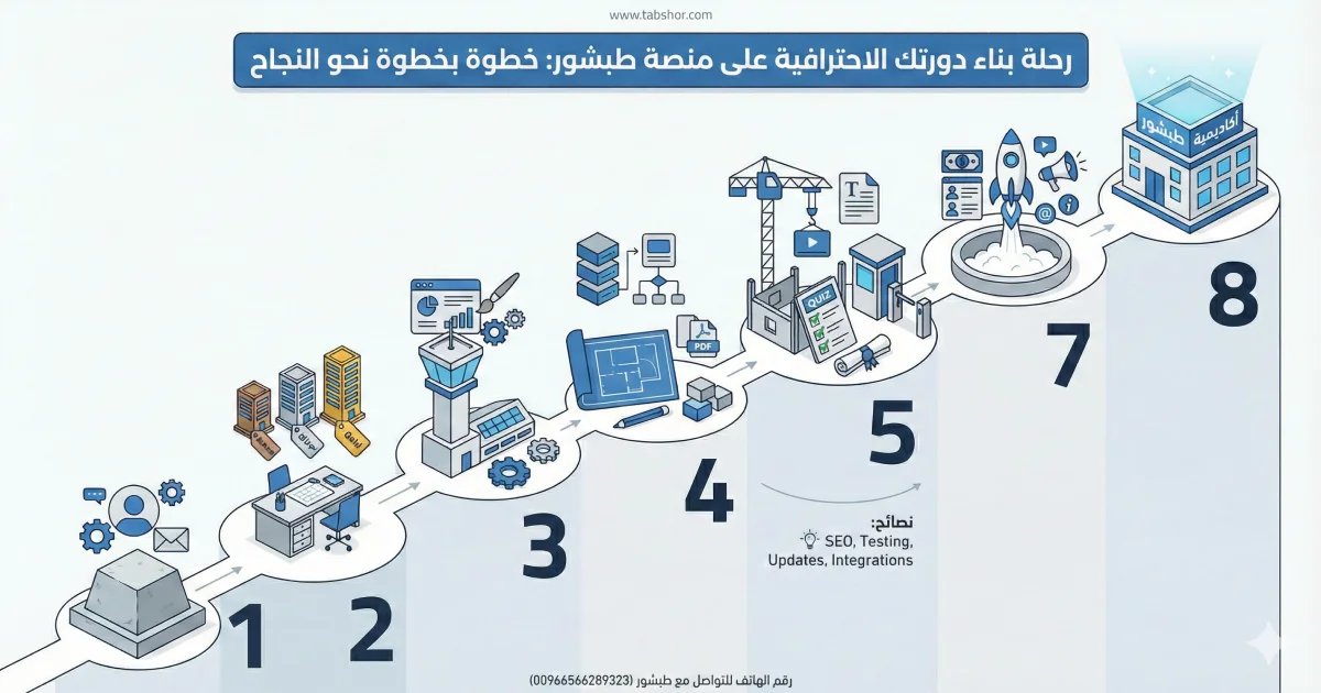 خطوات إنشاء دورة تدريبية احترافية على منصة طبشور 2026