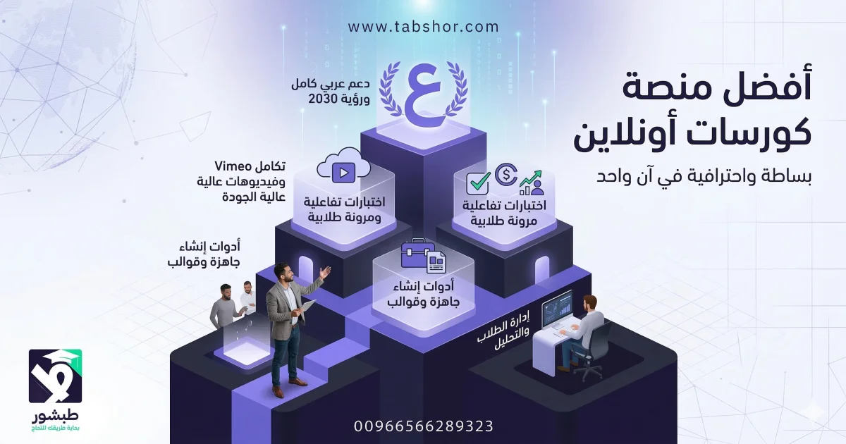 أفضل منصة كورسات أونلاين في السعودية 2026 | انطلق مع طبشور